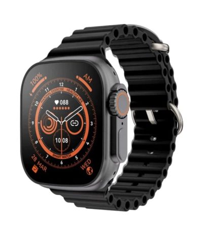 T800 Ultra Smartwatch Series 8 with Wireless Charging- Black