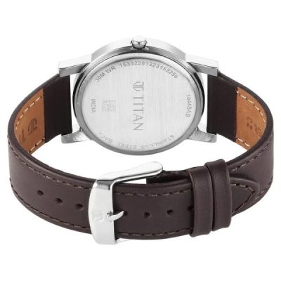 Titan Karishma Zing Quartz Analog Brown Dial Leather Strap Watch For Men (1644SL01) - Image 3